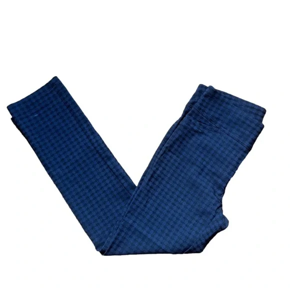 Navy Blue/Black Houndstooth Skinny Pants, Stretchy, Cropped P231 - Picture 3 of 4